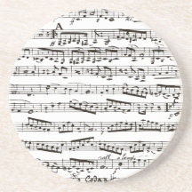 Notes musicales noires et blanches dessous de verres