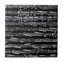 Notes noires et blanches de musique carreau