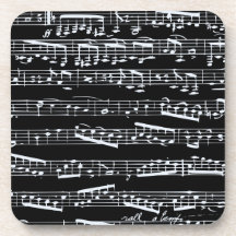 Notes noires et blanches de musique sous-bock