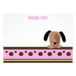 Notes plates de Merci de thème rose de chiot de mo invitations