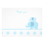 Notes plates de Merci d'éléphant bleu de mod invitations