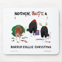 Nothin' Butt A Border Collie Christmas Mouse Pads