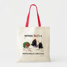 Nothin' Butt A Border Collie Christmas Tote Bags