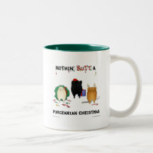 Nothin' Butt A Pomeranian Christmas Mugs
