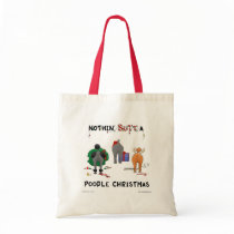 Nothin' Butt A Poodle Christmas Canvas Bag