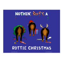 Nothin' Butt A Rottie Christmas Post Cards