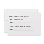 Nothin' fancy RSVP Invitations