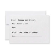 Nothin' fancy RSVP Invitations
