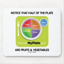 Notice That Half Of Plate Are Fruits & Vegetables