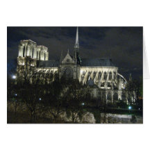 Notre Dame at Night Greeting Card