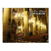 Notre Dame Cathedral (interior), Paris, France Postcard