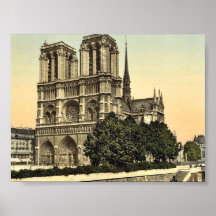Notre Dame, classique Photochrom de Paris, France Posters