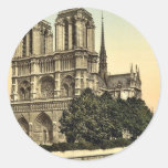 Notre Dame, classique Photochrom de Paris, France Adhésif Rond