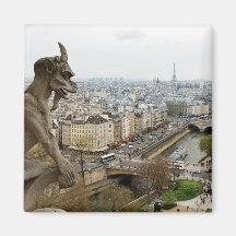 Notre Dame de Paris chimera Fridge Magnets