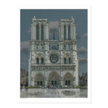 Notre Dame Facade post card