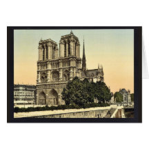 Notre Dame, Paris, France classic Photochrom Greeting Cards