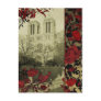 Notre Dame with Vintage Roses Postcard