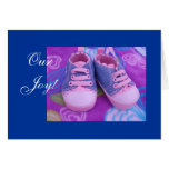 Notre joie ! personnaliser rose de chaussures de b cartes