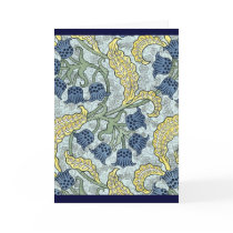Nouveau Blue Flowers Greeting Cards