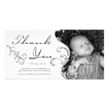 Nouveau carte de remerciements de bébé de Flourish Photocarte Personnalisée