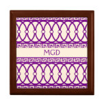 Nouveau d'art répétant le motif et le monogramme m boîte à babioles