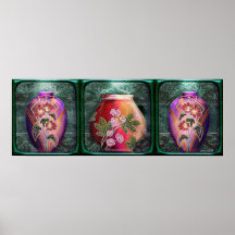 Nouveau-Deco triptych (horizontal) Poster