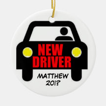 Nouveau souvenir de permis de conduire ornements de noël