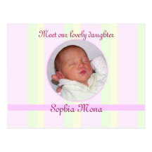 Nouvel announement en pastel de naissance de bébé cartes postales