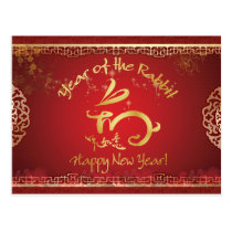 Nouvelle année chinoise heureuse - année du lapin cartes postales
