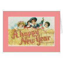 Nouvelle année vintage carte de vœux