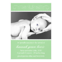Nouvelles annonces de bébé de Flourish (vert) Faire-part Personnalisé