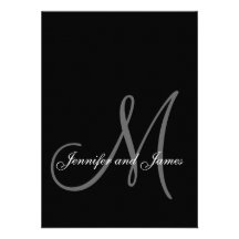 Nouvelles tailles de monogramme d'invitations fait