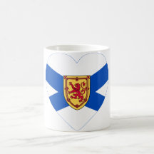 Nova Scotia Flag Heart Coffee Mugs