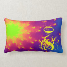 Nova superbe de rayon de soleil de fractale de car coussin