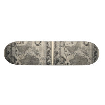 Nova totius terrarum, 1606 Antique World Map Skateboard