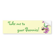 Novelty Easter Bunny Alien Design Bumper Sticker