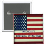 November 11th Button Honouring All Who Have Served