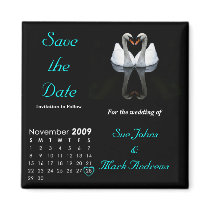 November 2009 Save the Date, Wedding Announcement Fridge Magnets