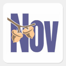 November Square Sticker