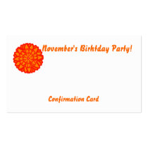 November's Birthday Party!-Customize Business Card Templates