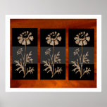 NOVINO Gold Sparkle Floral Carving  Decorations Poster