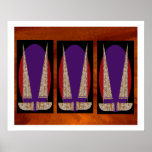 NOVINO Gold Sparkle SailBoat Decorations Print