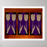 NOVINO Gold Sparkle Tulip Flower  Decorations Posters