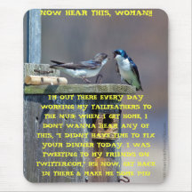 NOW HEAR THIS, WOMAN!! (editable) Mousepad