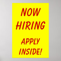 Now Hiring Poster