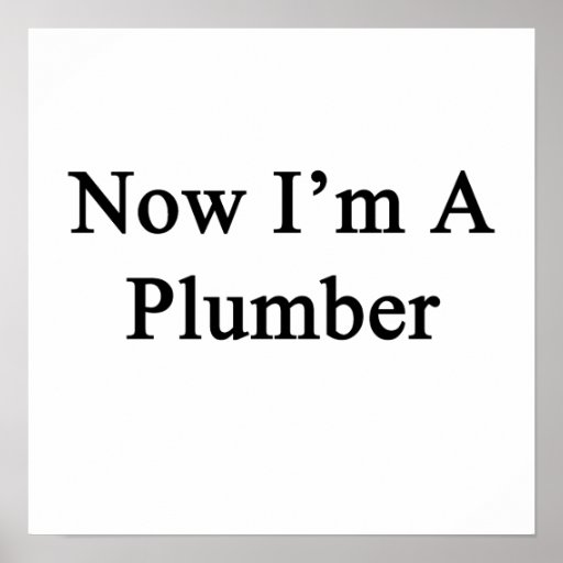 Now I'm A Plumber Poster