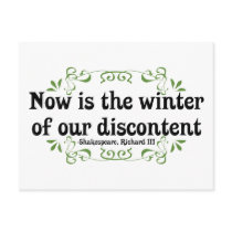 Now is the Winter of our Discontent Post Card