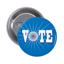 NowPower • VOTE ! Button, round/blue