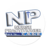 NP - BORN TO CARE SLOGAN - NURSE PRACTITIONER stickers