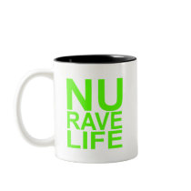 NU rave life Save the Rave girls bright green rave Mugs